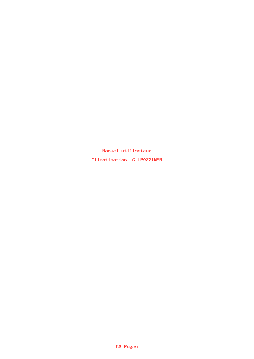Page 1 de la notice Manuel utilisateur LG LP0721WSR