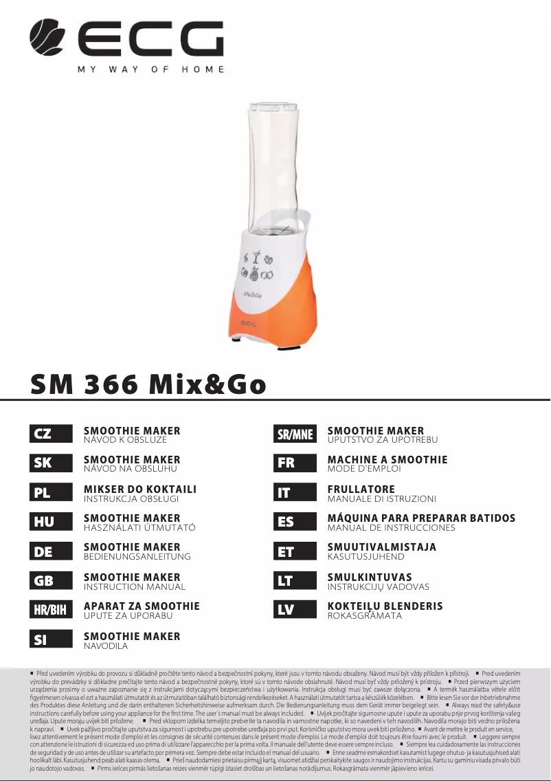 Page 1 of the manual User Manual ECG SM 366 Mix&Go