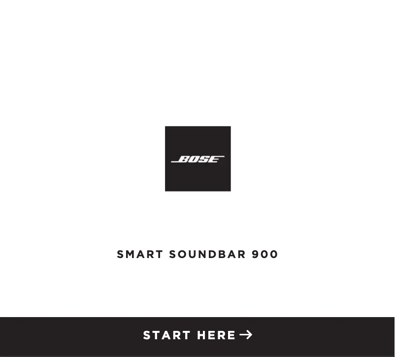 Page 1 de la notice Guide de démarrage rapide Bose Smart Soundbar 900