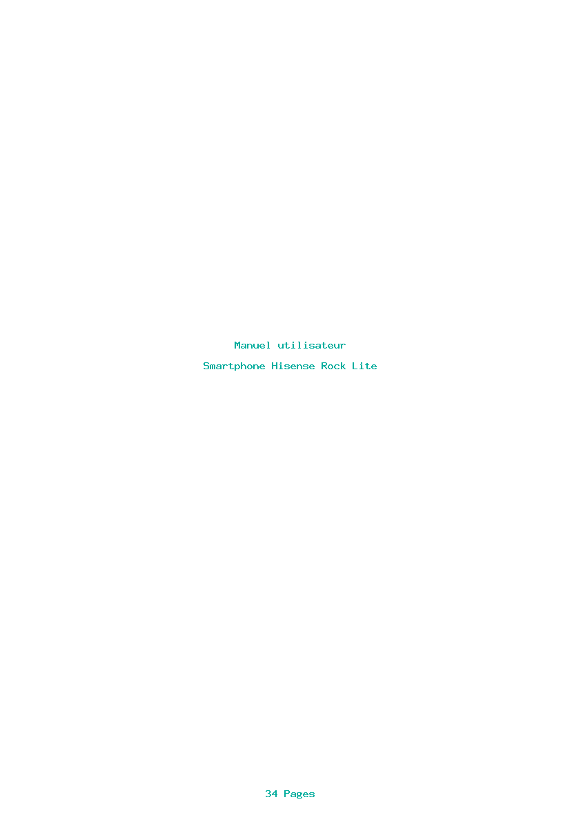 Page 1 de la notice Manuel utilisateur Hisense Rock Lite