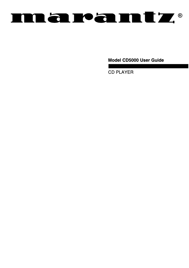 Page 1 de la notice Manuel utilisateur Marantz CD5000