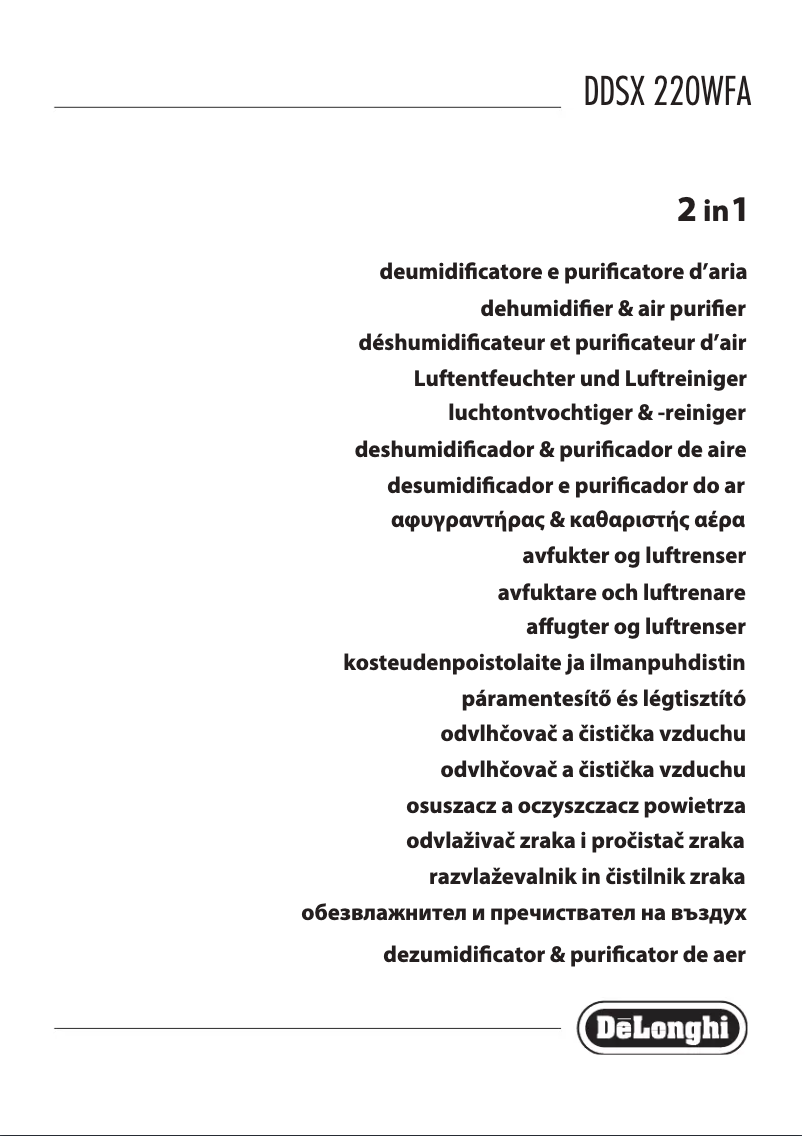 Page 1 de la notice Manuel utilisateur DeLonghi Tasciugo AriaDry Compact DDS 25