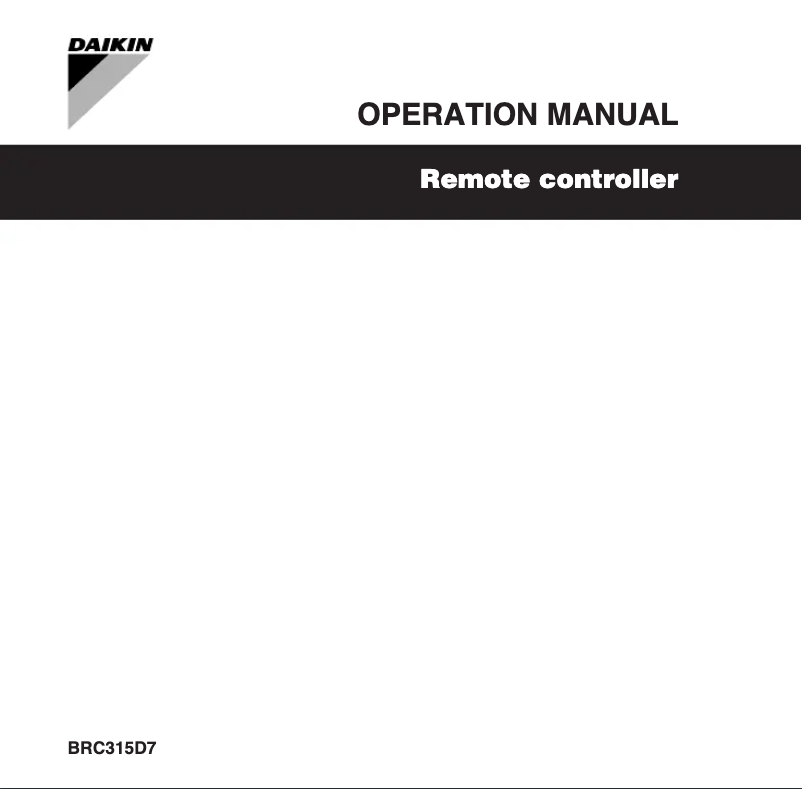 Página 1 del manual Manual de usuario Daikin BRC315D7
