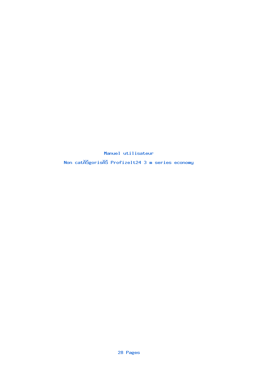 Page 1 de la notice Manuel utilisateur Profizelt24 3 m series economy