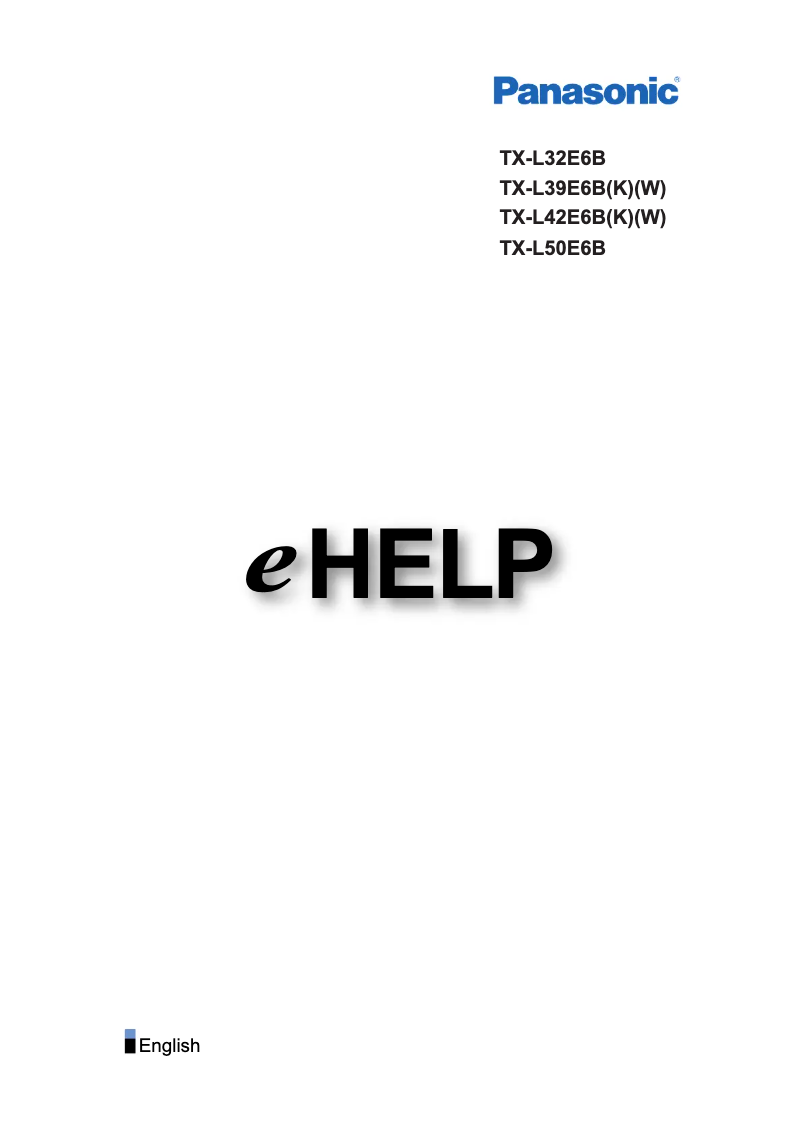 Page 1 de la notice Manuel utilisateur Panasonic Viera TX-L39E6B