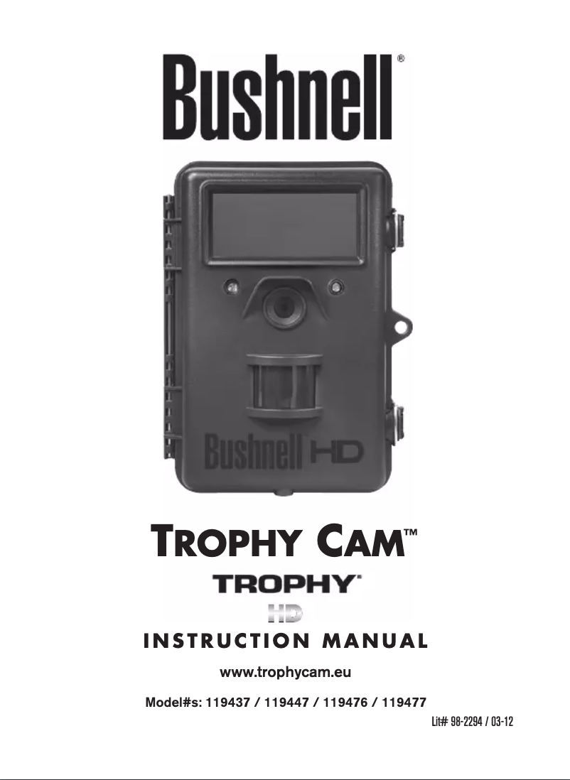 Page 1 de la notice Manuel utilisateur Bushnell Trophy Cam HD Max