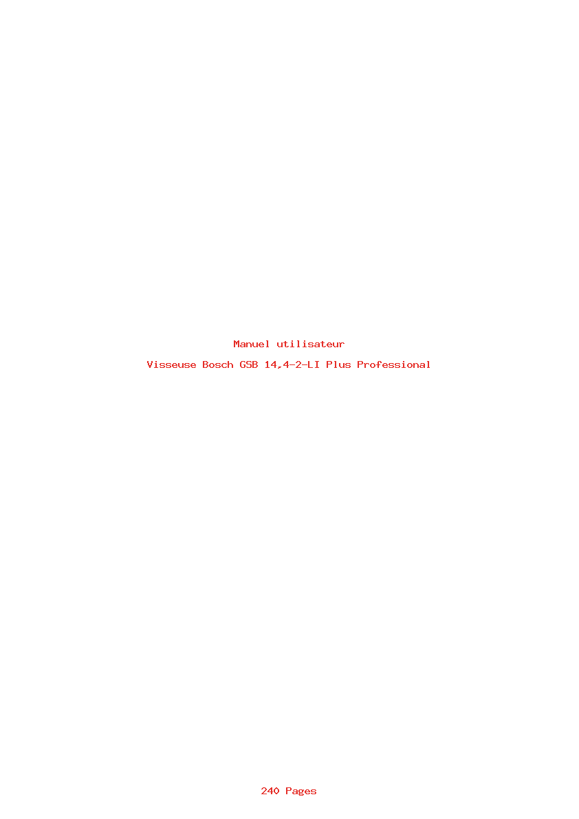 Page 1 de la notice Manuel utilisateur Bosch GSB 14,4-2-LI Plus Professional