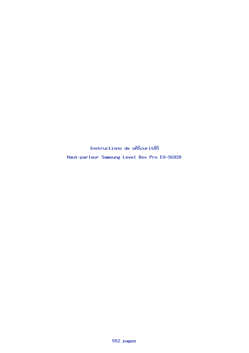 Page 1 de la notice Instructions de sécurité Samsung Level Box Pro EO-SG928