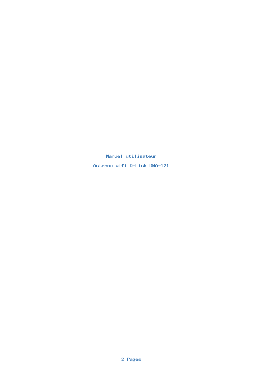 Page 1 de la notice Manuel utilisateur D-Link DWA-121