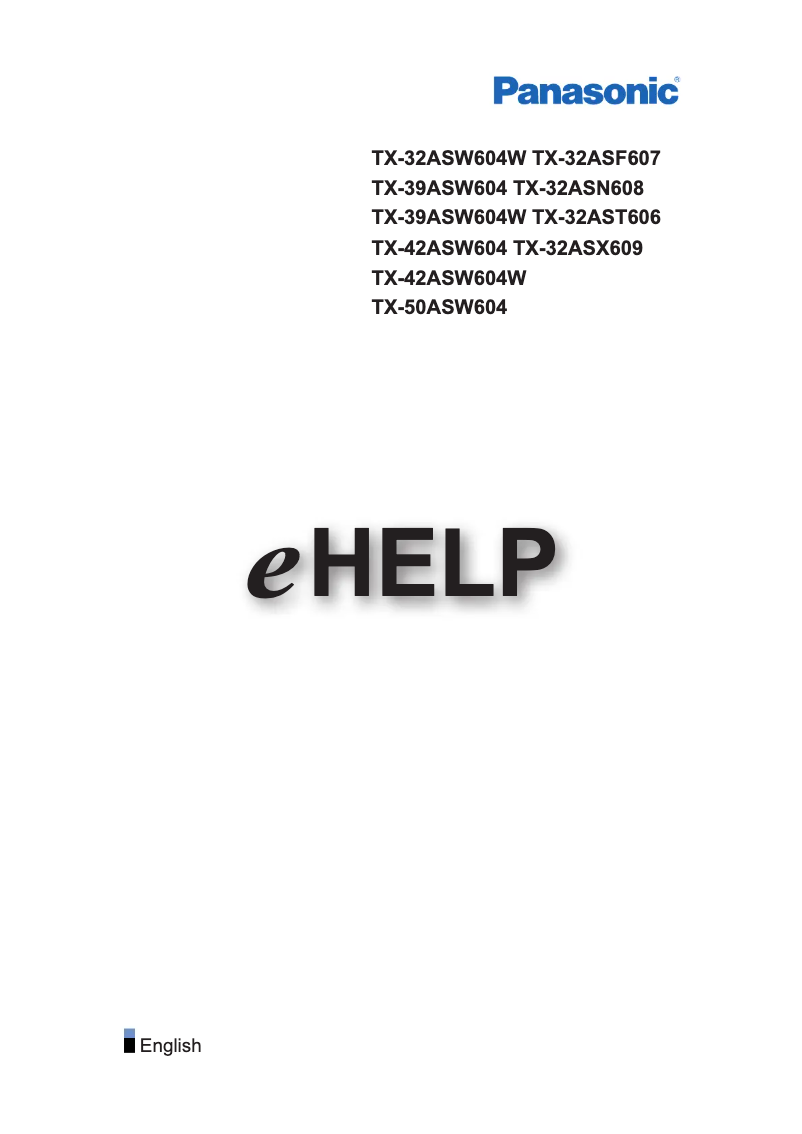 Page 1 de la notice Manuel utilisateur Panasonic TX-39ASW604