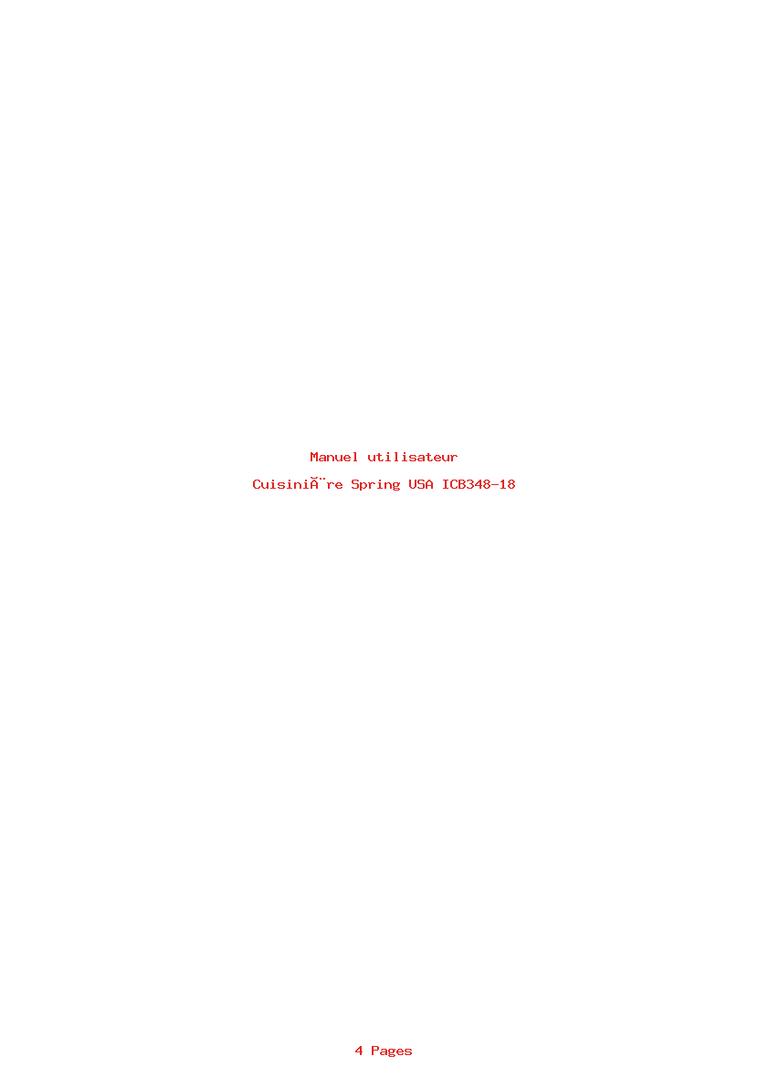 Page 1 de la notice Manuel utilisateur Spring USA ICB348-18