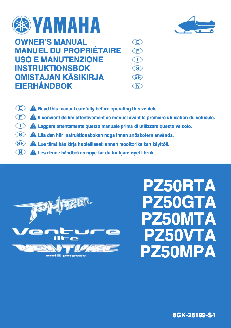 Page 1 de la notice Manuel utilisateur Yamaha Venture Light (2011)