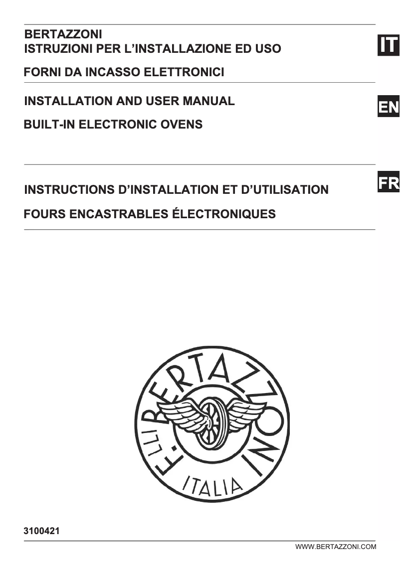 Page 1 de la notice Manuel utilisateur Bertazzoni F6011PROPLN