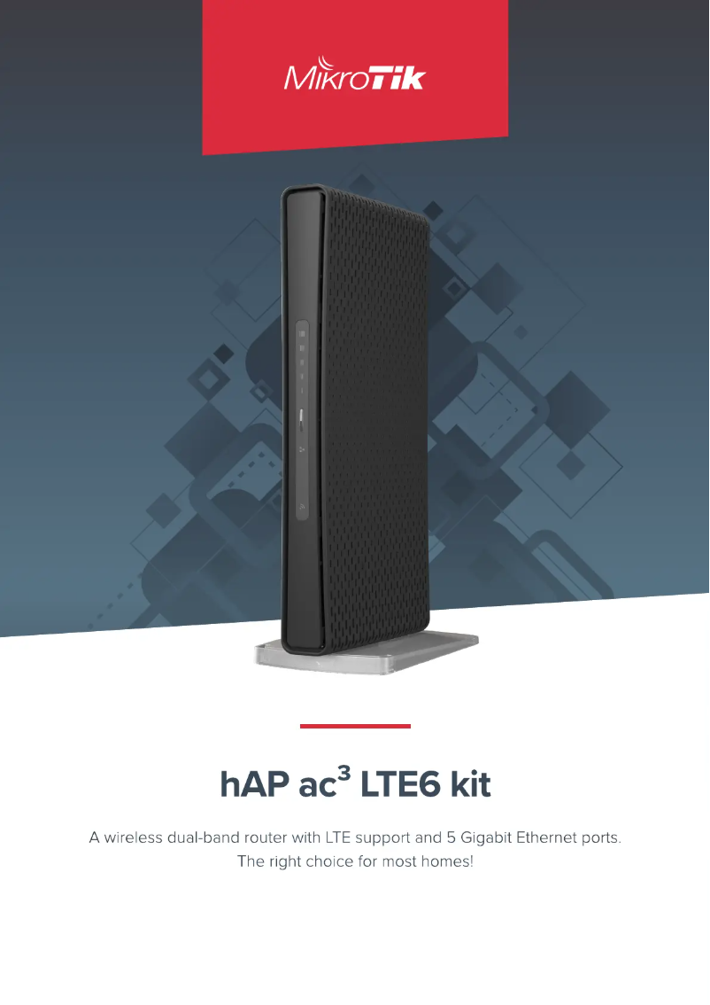 Page 1 de la notice Brochure Mikrotik hAP ac3 LTE6 kit