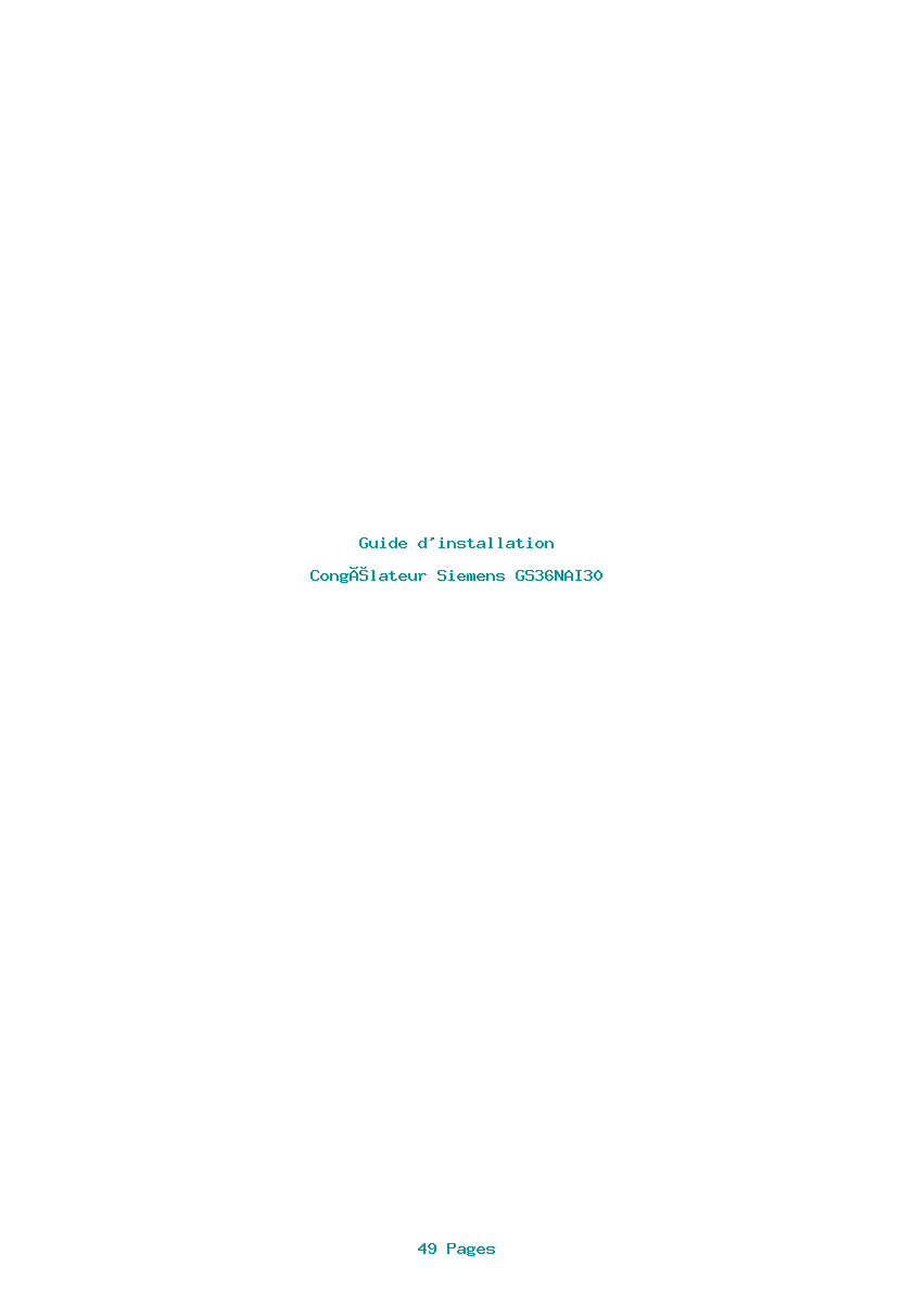 Page 1 de la notice Guide d'installation Siemens GS36NAI30