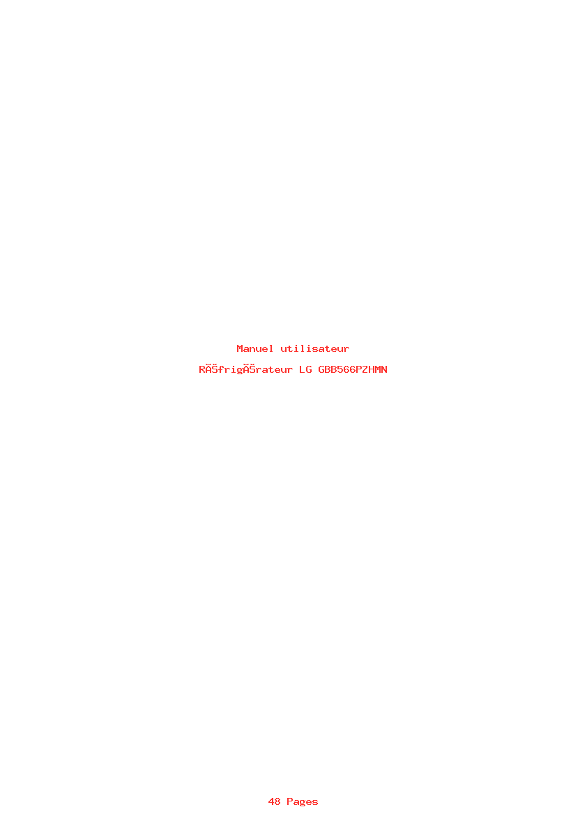 Page 1 de la notice Manuel utilisateur LG GBB566PZHMN