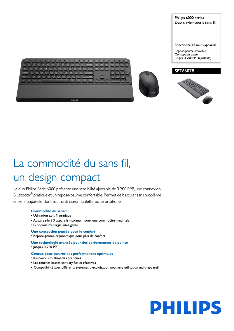 Página 1 del manual Ficha técnica Philips SPT6607B