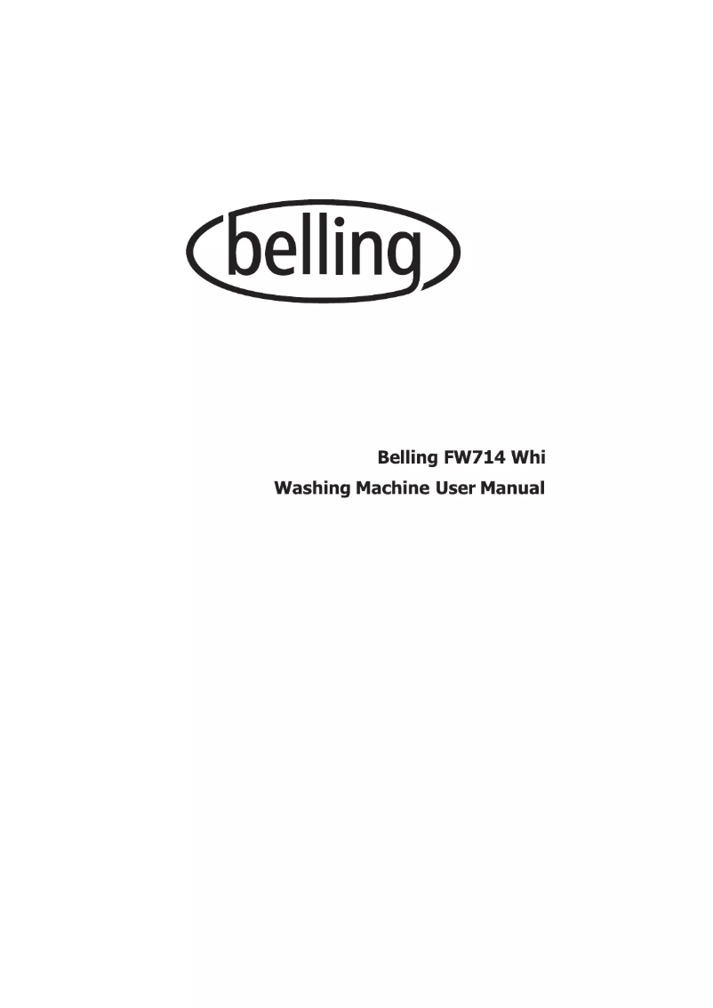 Page 1 de la notice Manuel utilisateur Belling FW714