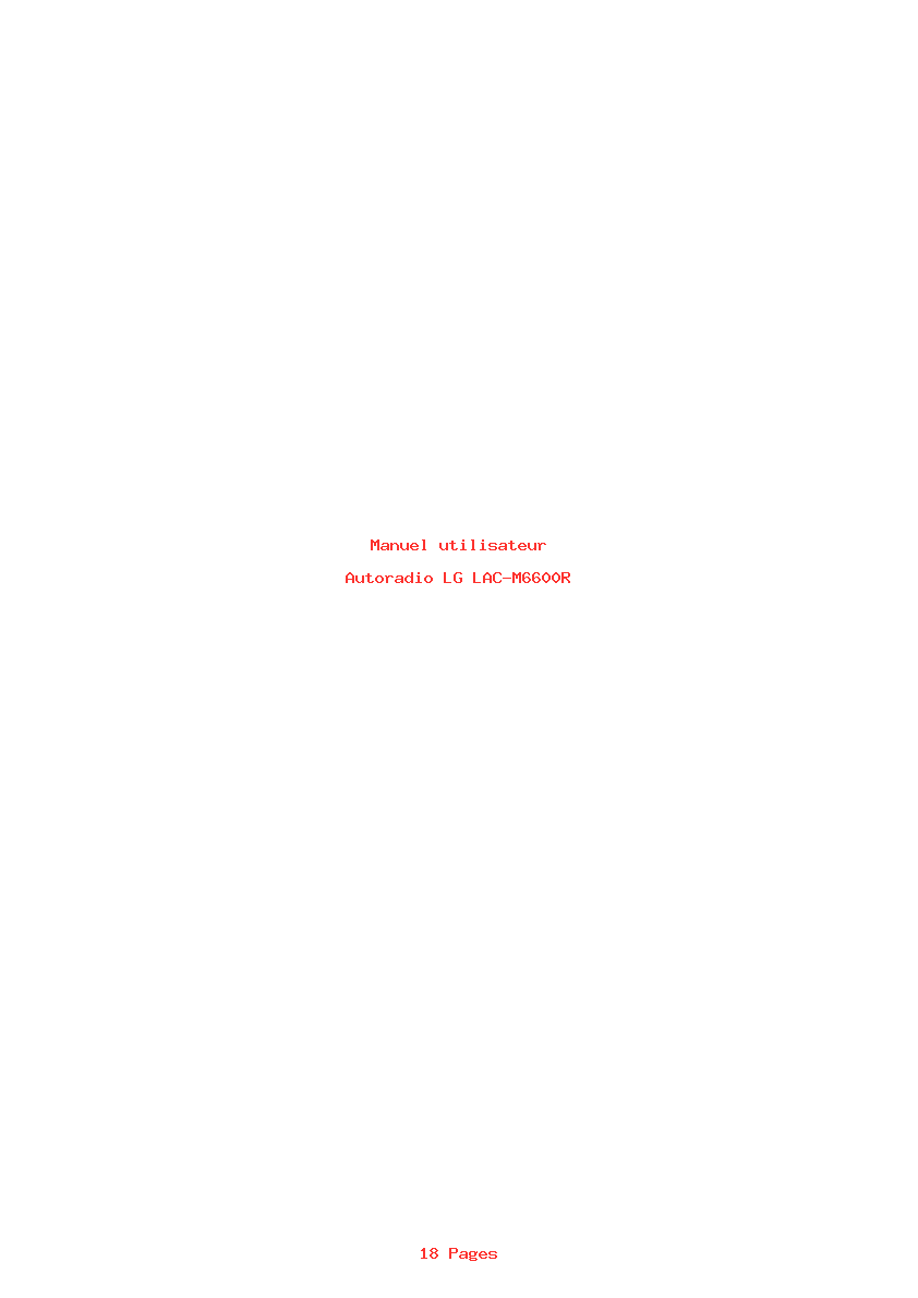 Page 1 de la notice Manuel utilisateur LG LAC-M6600R