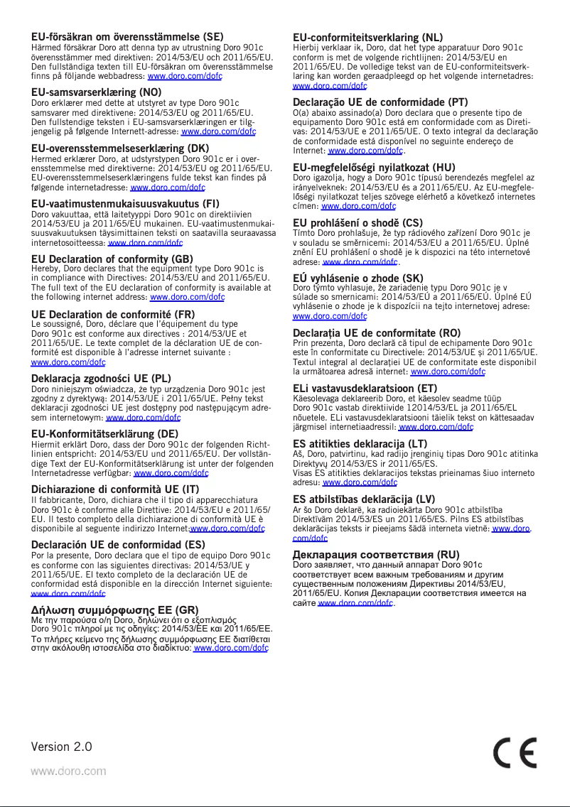 Página 1 del manual Manual de usuario Doro 901C