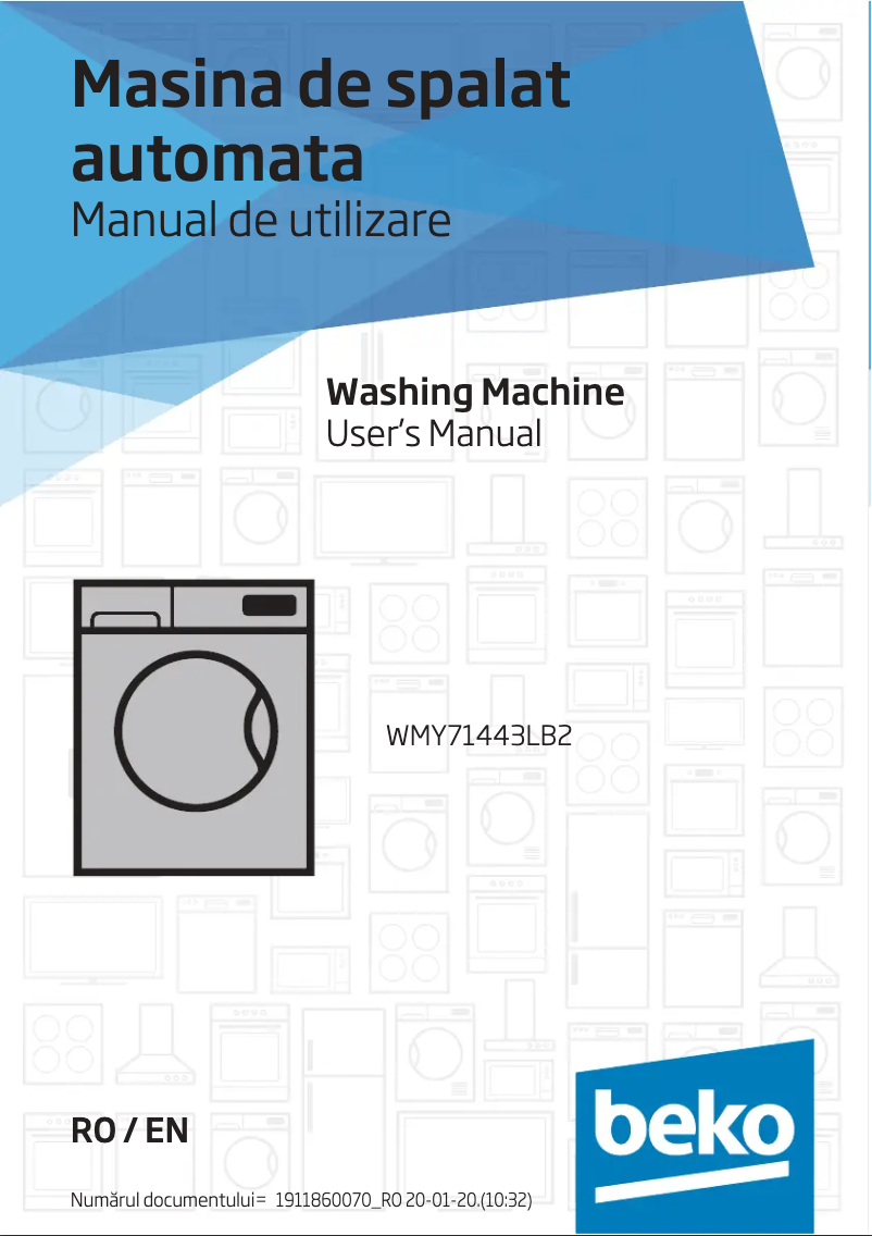 Page 1 de la notice Manuel utilisateur Beko WMY 71443 LB2