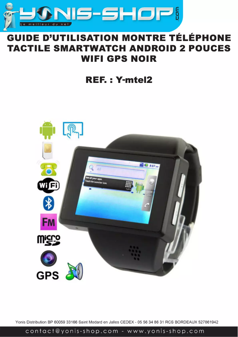 Page 1 de la notice Manuel utilisateur Yonis Y-MTEL2