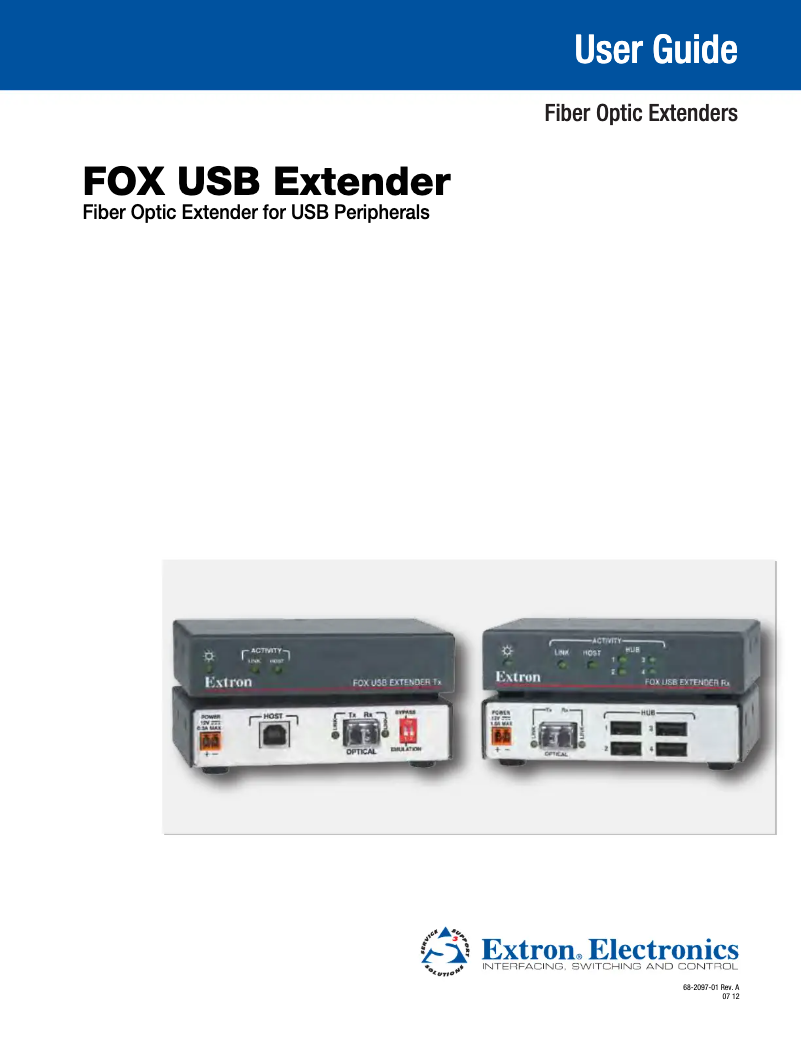 Page 1 de la notice Manuel utilisateur Extron FOX USB