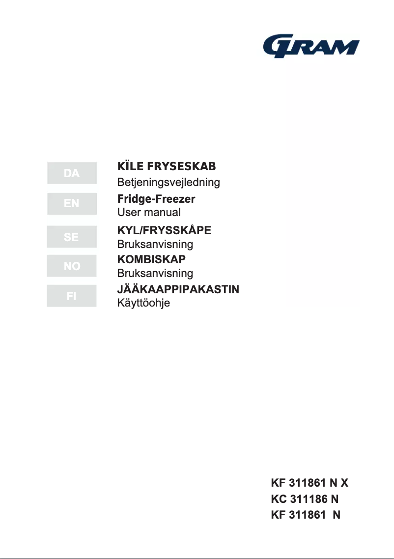 Page 1 de la notice Manuel utilisateur Gram KF 311861 N X