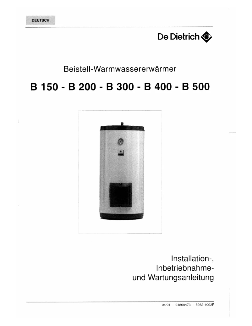 Page 1 de la notice Manuel utilisateur De Dietrich B 200
