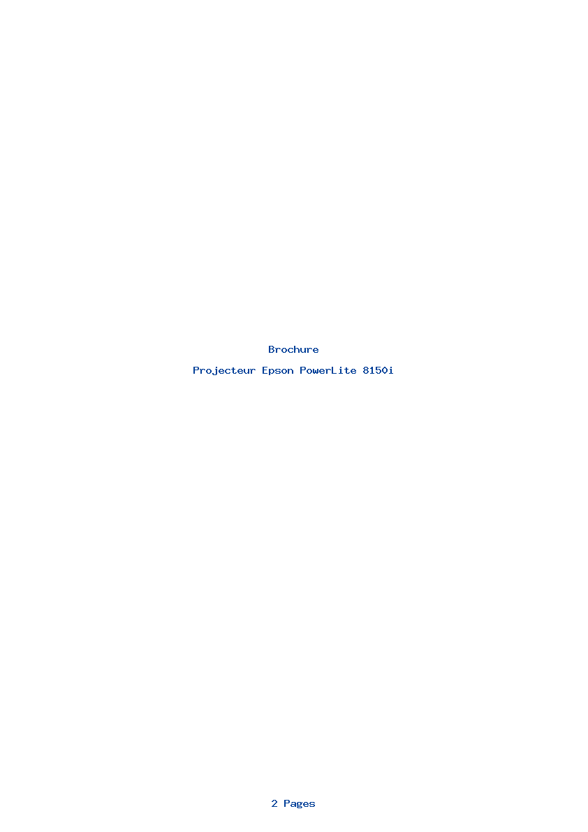 Page 1 de la notice Brochure Epson PowerLite 8150i