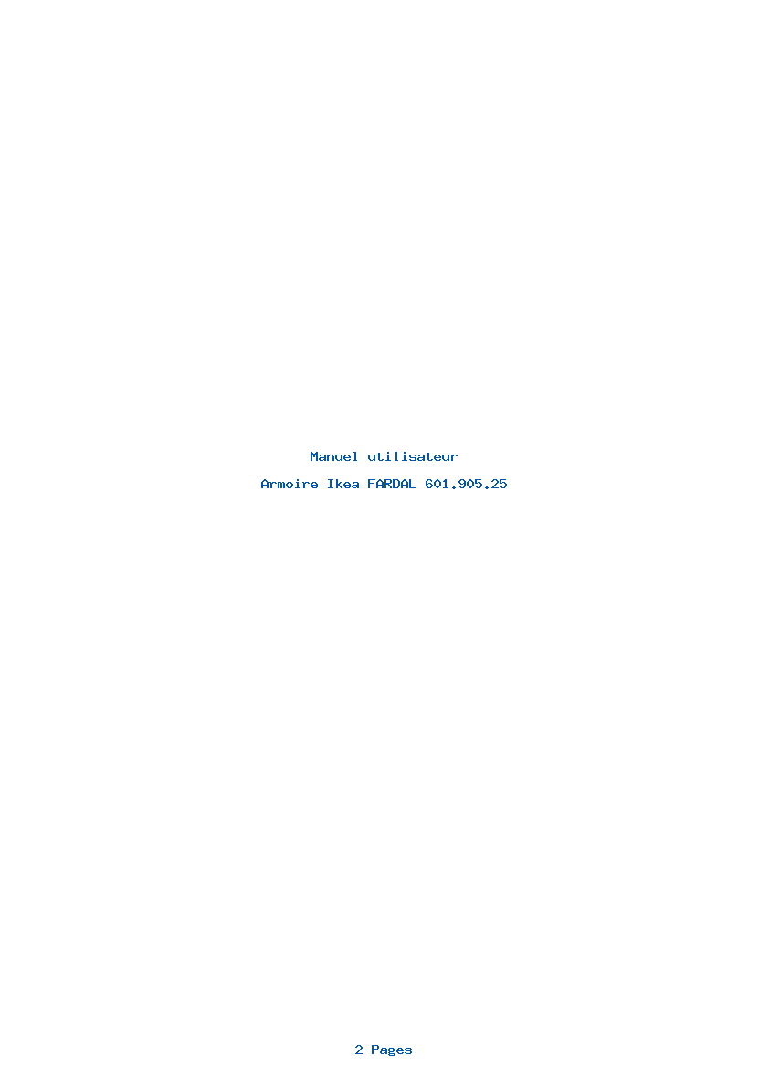 Page 1 de la notice Manuel utilisateur Ikea FARDAL 601.905.25