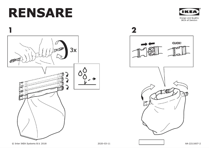 Page 1 de la notice Manuel utilisateur Ikea RENSARE 404.820.30