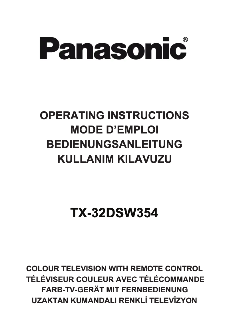 Page 1 of the manual User Manual Panasonic TX-32DSW354