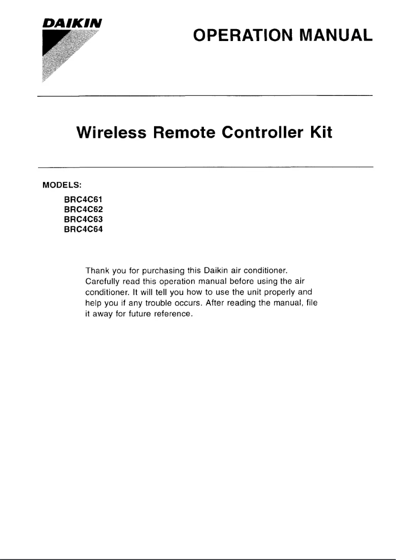 Página 1 del manual Manual de usuario Daikin BRC4C61