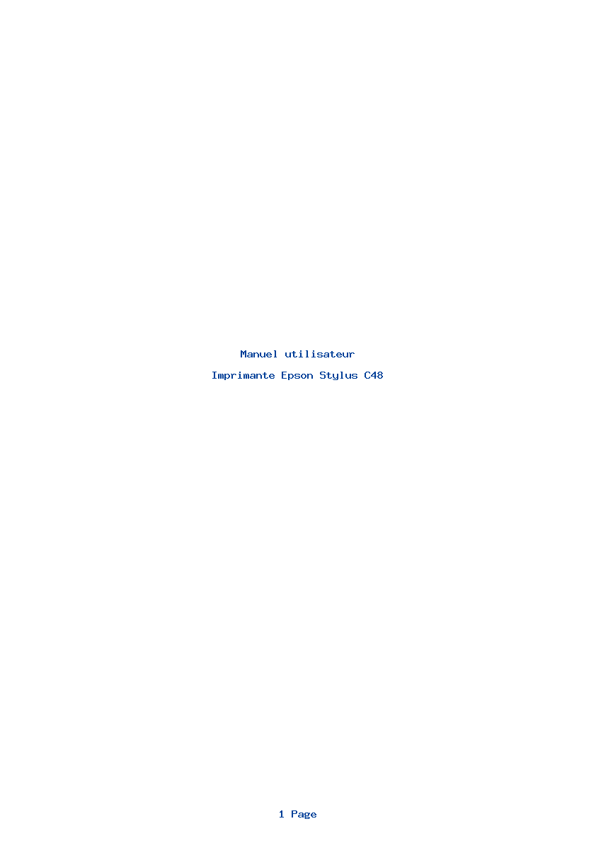 Page 1 de la notice Manuel utilisateur Epson Stylus C48