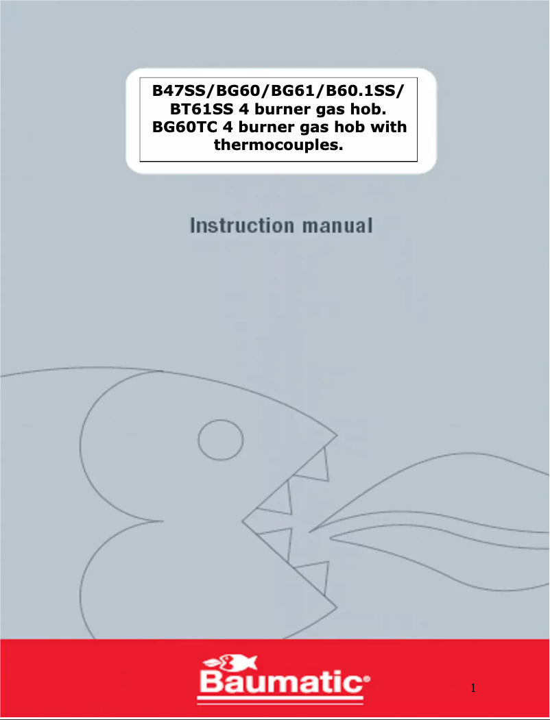 Page 1 de la notice Manuel utilisateur Baumatic BG60