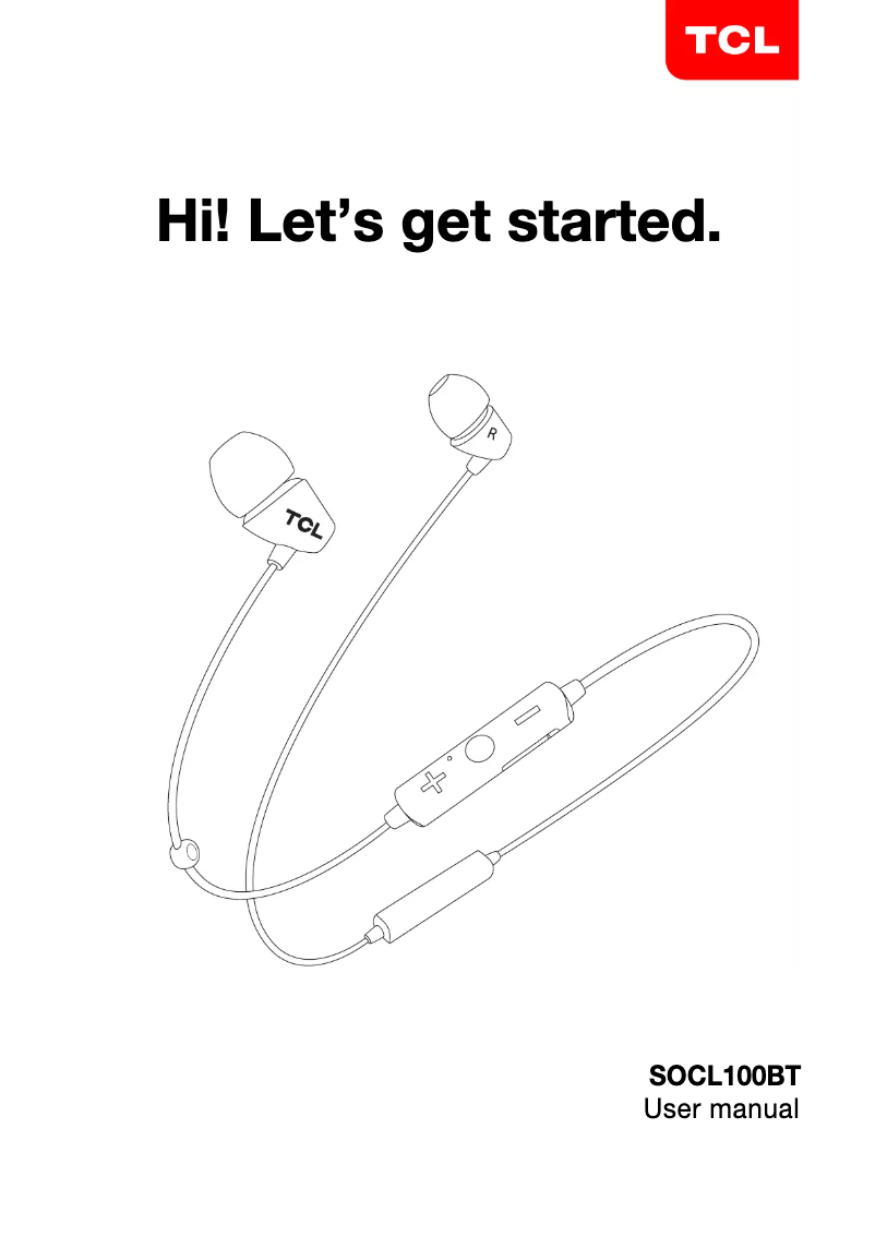 Page 1 of the manual User Manual TCL SOCL100BT