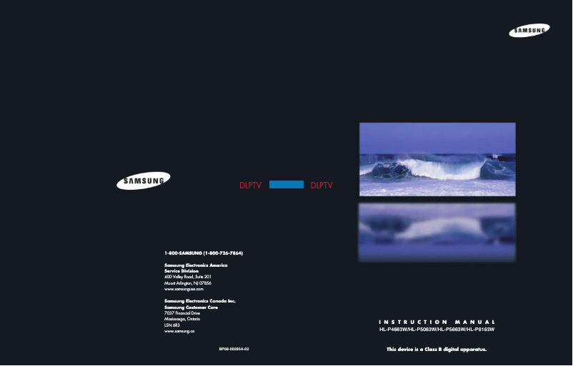 Página 1 del manual Manual de usuario Samsung HL-P4663W