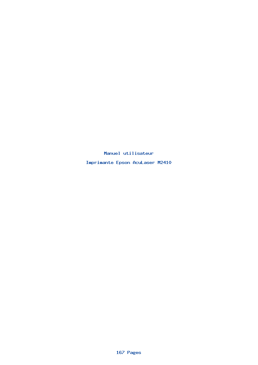 Page 1 de la notice Manuel utilisateur Epson AcuLaser M2410