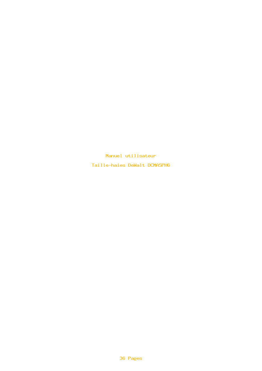 Page 1 de la notice Manuel utilisateur DeWalt DCMASPH6