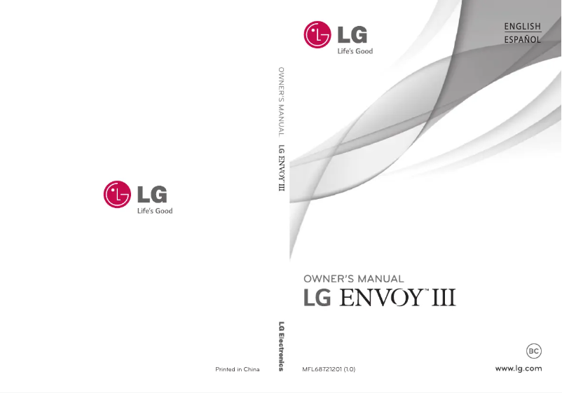 Page 1 of the manual User Manual LG Envoy III
