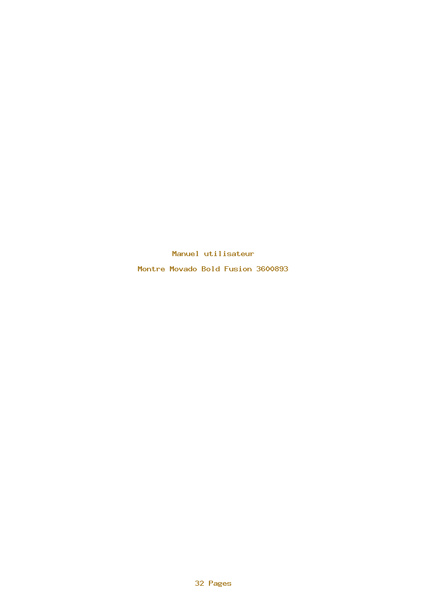 Page 1 de la notice Manuel utilisateur Movado Bold Fusion 3600893