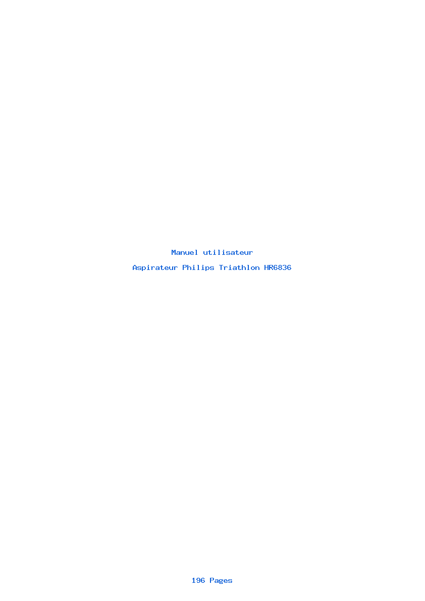 Page 1 de la notice Manuel utilisateur Philips Triathlon HR6836