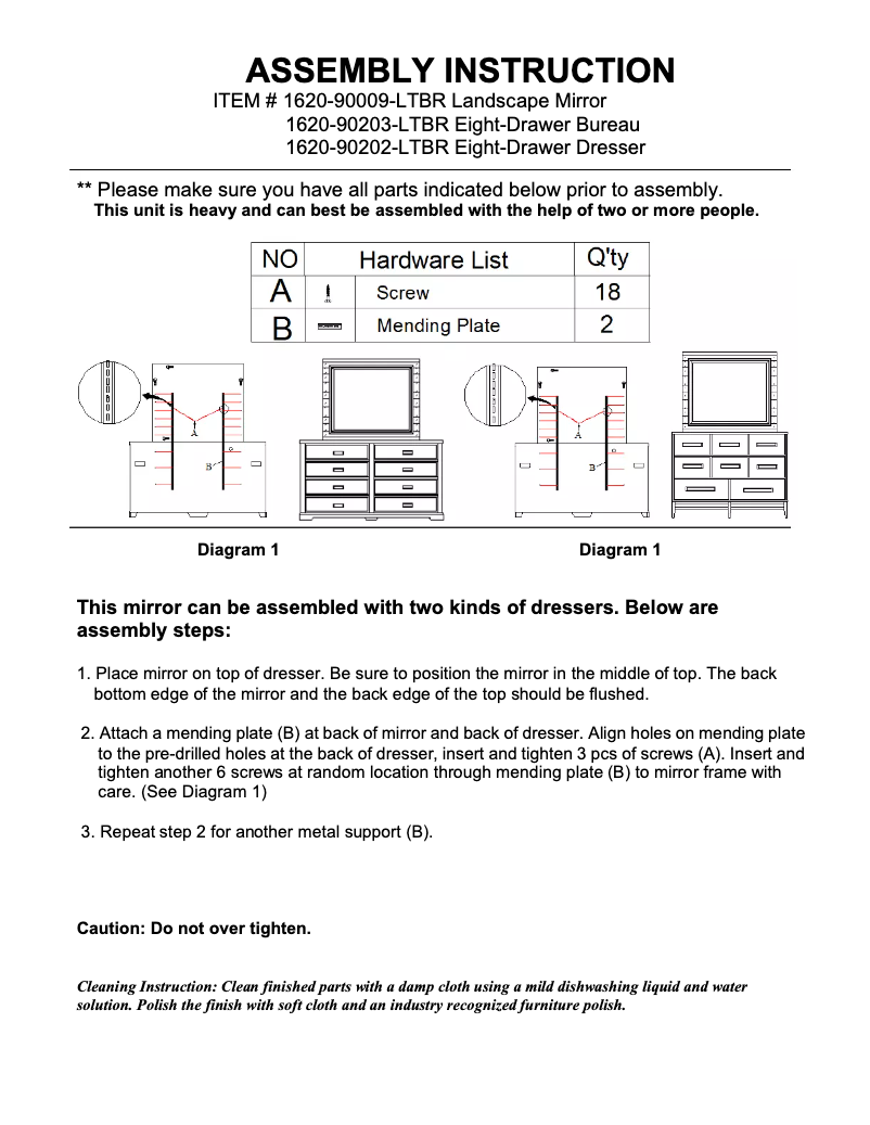Page 1 de la notice Manuel utilisateur Hooker 1620-90009-LTBR