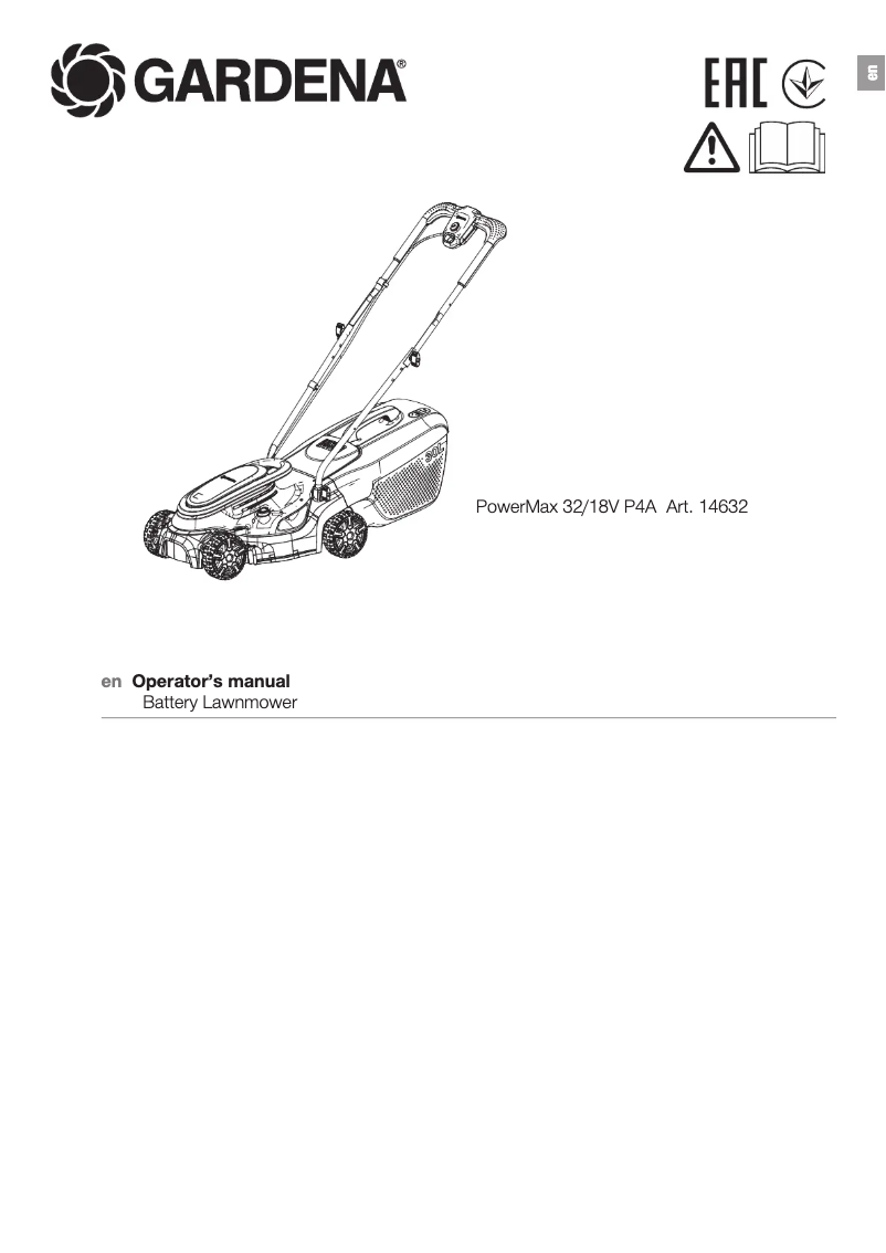 Page 1 de la notice Manuel utilisateur Gardena PowerMax 32/18V P4A