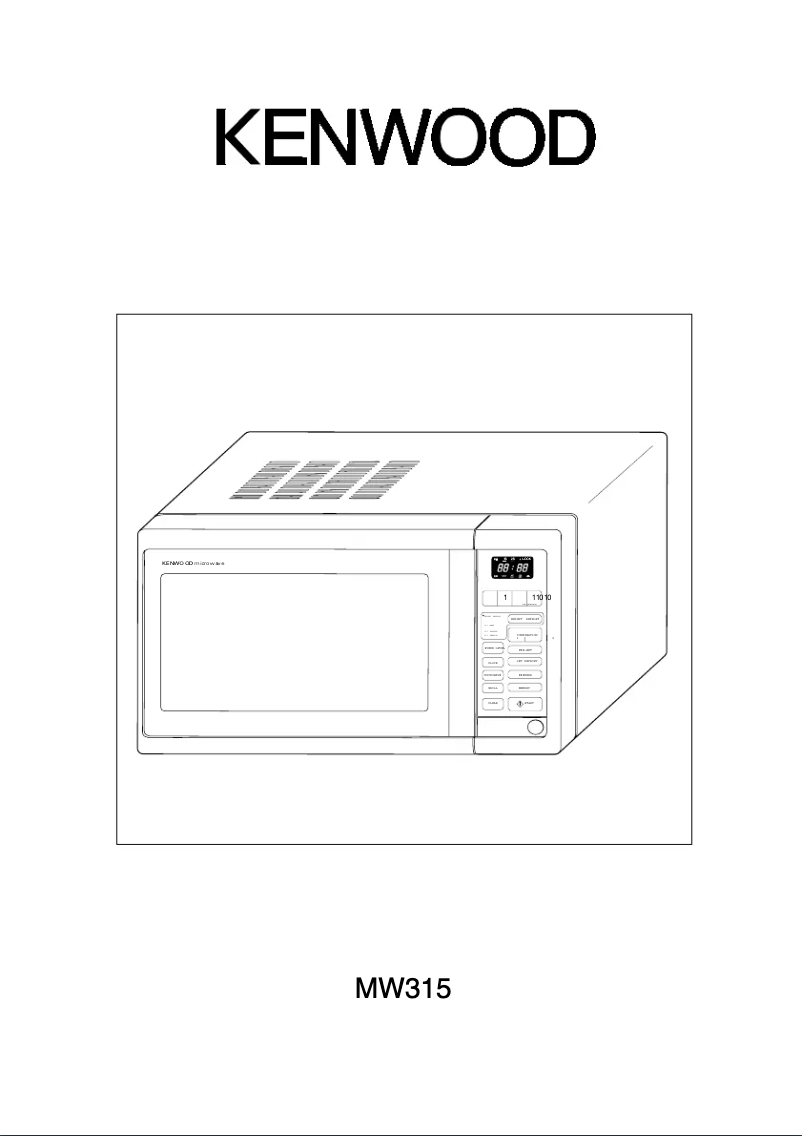 Page 1 of the manual User Manual Kenwood MW 315