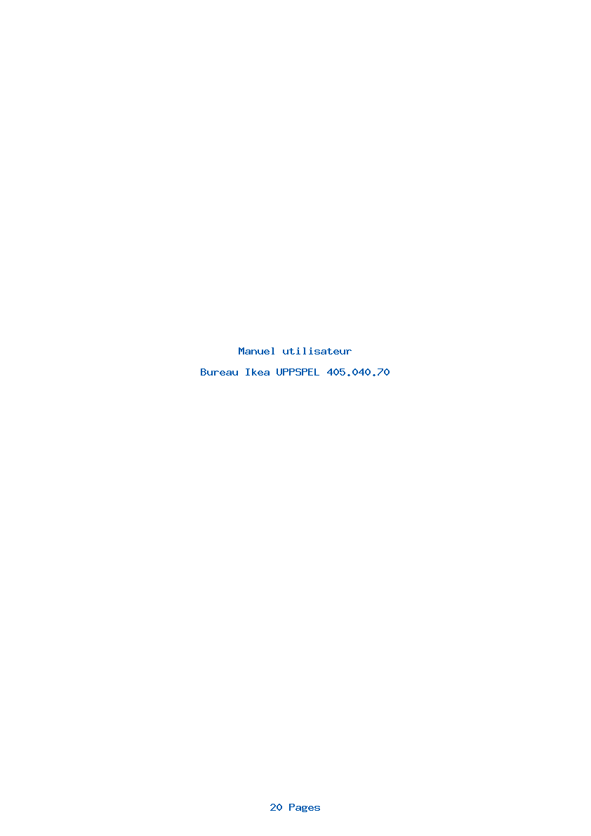 Page 1 de la notice Manuel utilisateur Ikea UPPSPEL 405.040.70