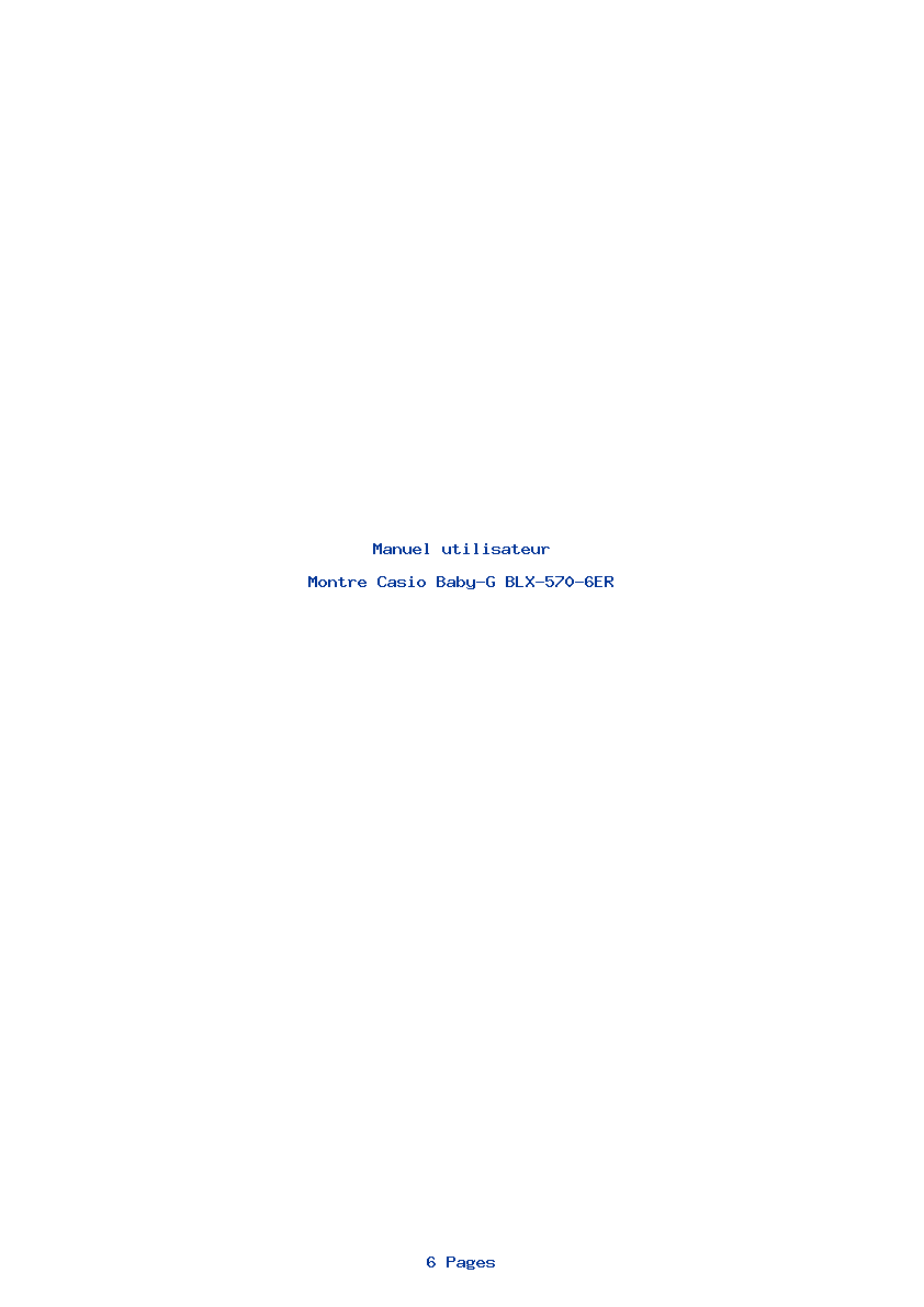 Page 1 de la notice Manuel utilisateur Casio Baby-G BLX-570-6ER