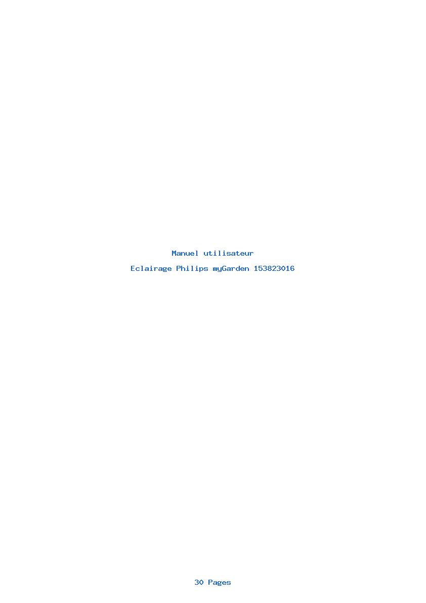 Page 1 de la notice Manuel utilisateur Philips myGarden 153823016