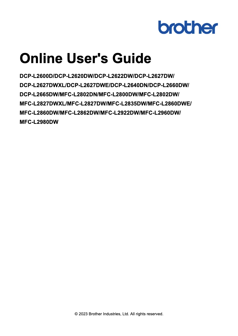 Página 1 del manual Manual de usuario Brother DCP-L2660DW